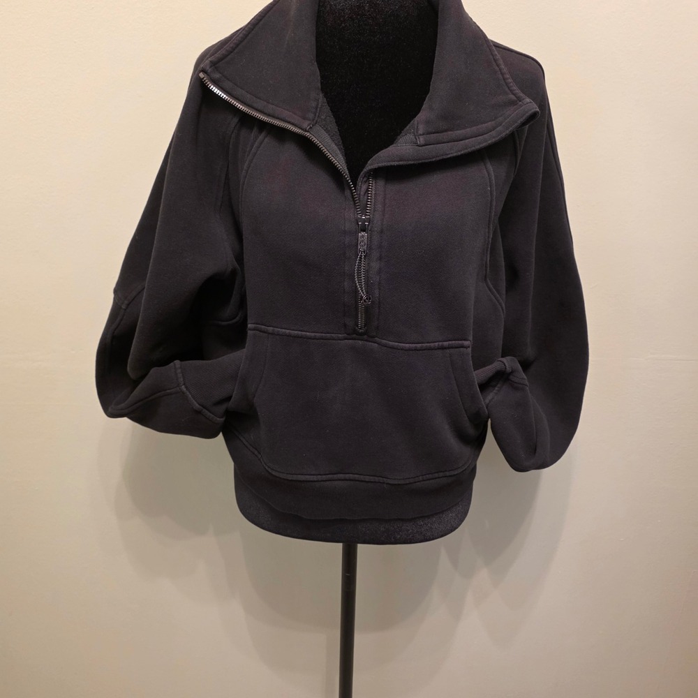 Lululemon Scuba Oversized Half-Zip Hoodie Black M/L Funnel Neck Sweatshirt